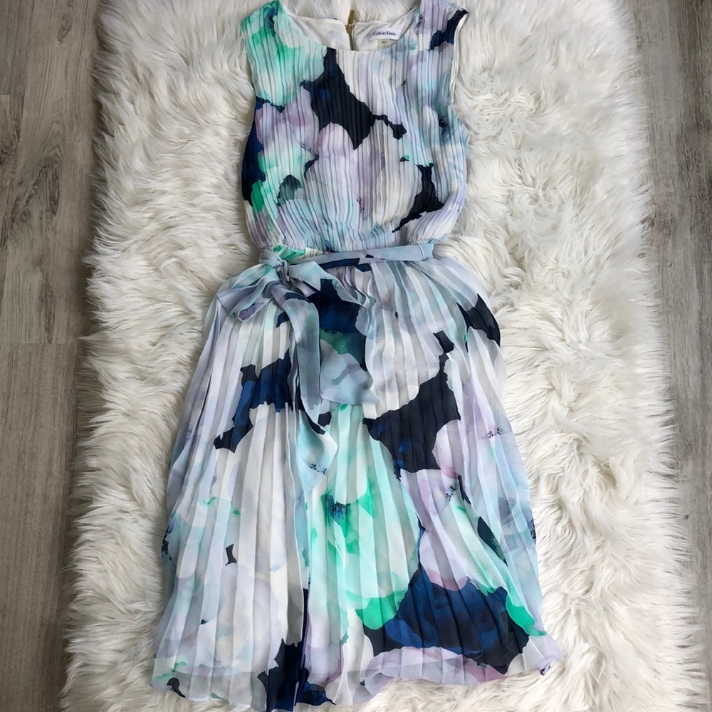 Calvin Klein Pleated Professional Dress